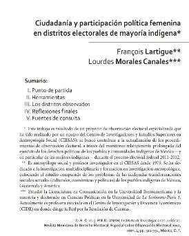 Ciudadanía y participación política femenina en distritos electorales de mayoría indígena